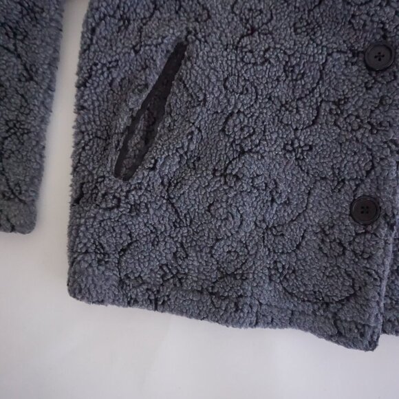 VTG David Paul New York Charcoal Textured Button Front Quilted Collar Jacket M - Picture 7 of 10